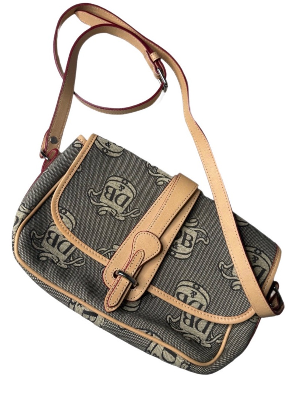 Vintage Dooney & Bourke Signature Flap Tan Brown Crossbody Bag Authenticated
